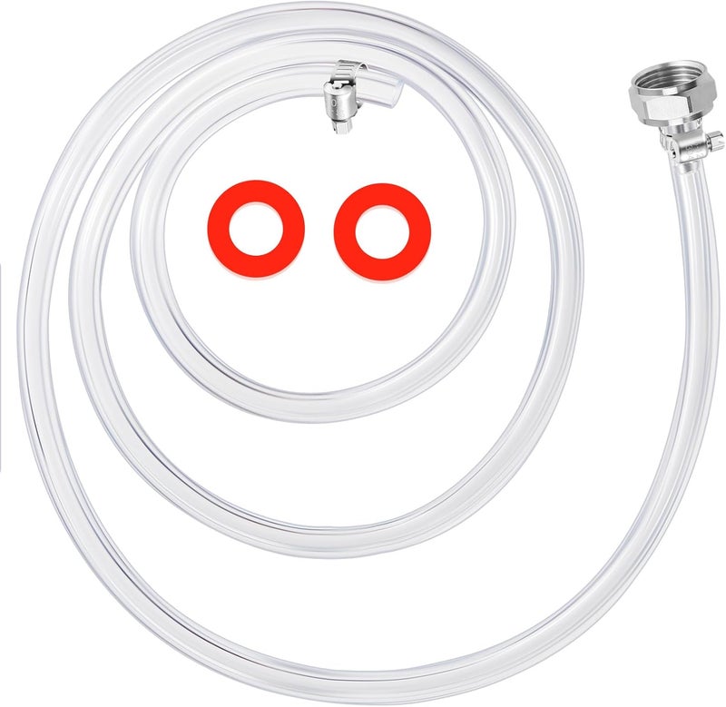 WELLBOM 5FT Kegerator Beer Lines with Barb Fitting Connector, 3/16" ID 7/16" OD Keg Lines Replacement Kit for Brewing Beer Keg Tap Tower, D Keg Coupler - Image 1